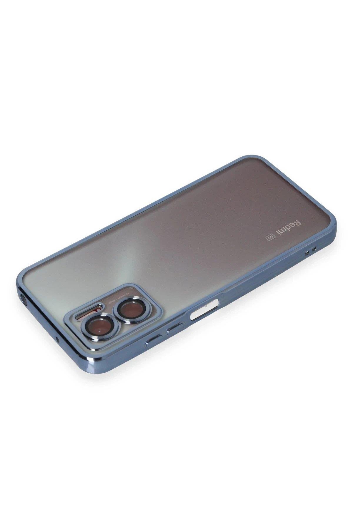 Newface Xiaomi Redmi Note 11E Kılıf Razer Lensli Silikon - Açık Mavi