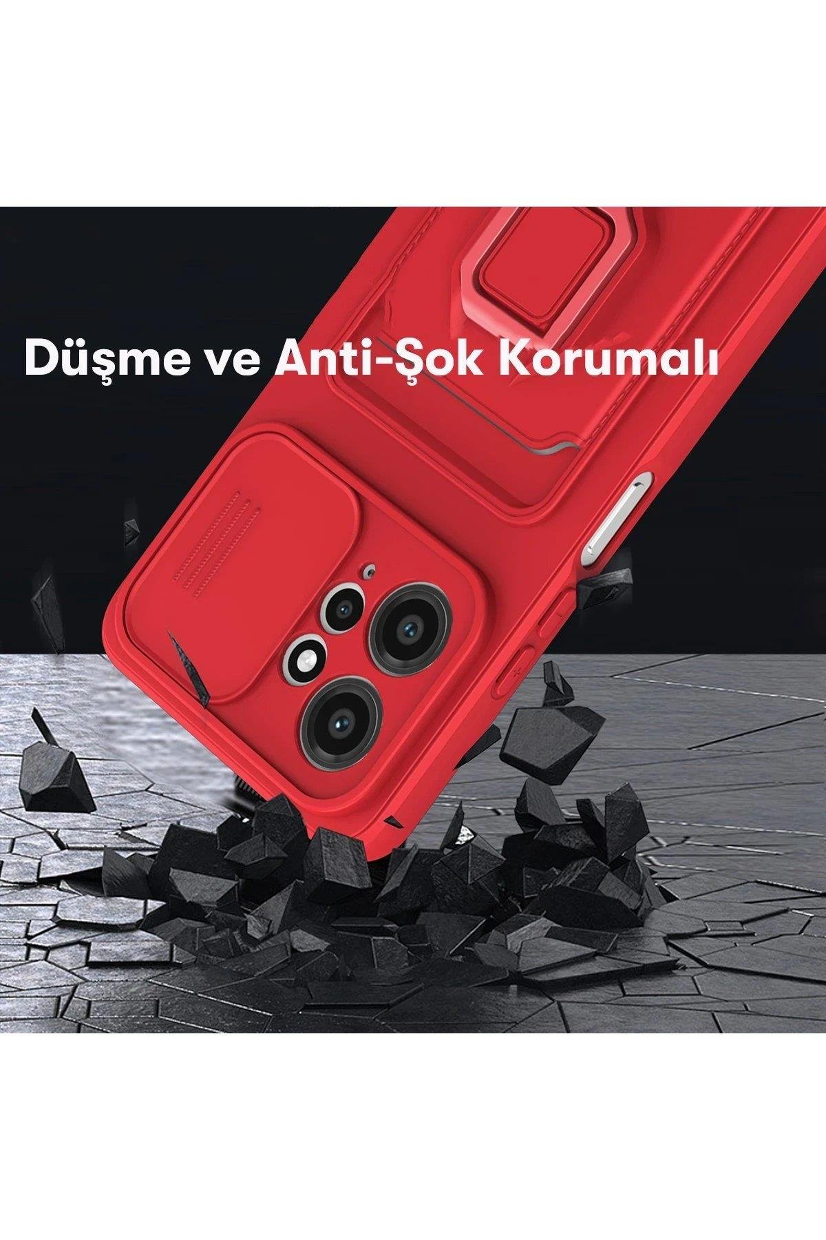 Newface Xiaomi Redmi Note 12 4G Kılıf Zuma Kartvizitli Yüzüklü Silikon - Siyah