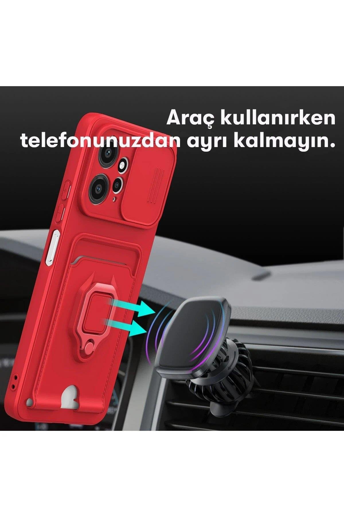 Newface Xiaomi Redmi Note 12 4G Kılıf Zuma Kartvizitli Yüzüklü Silikon - Siyah