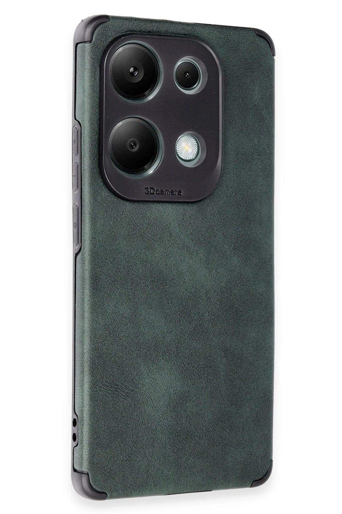 Newface Xiaomi Redmi Note 13 4G Kılıf Loop Deri Silikon - Yeşil