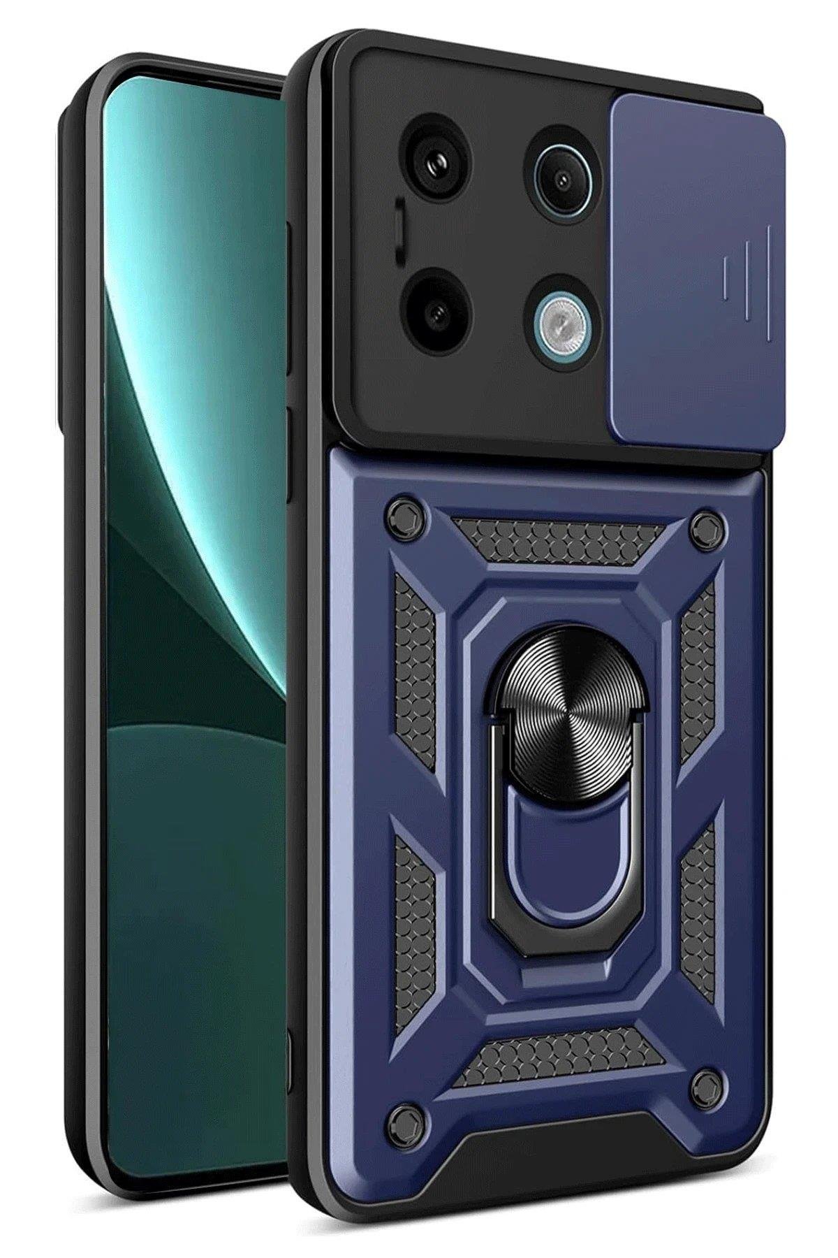 Newface Xiaomi Redmi Note 13 Pro 4G Pars Lens Yüzüklü Silikon - Lacivert