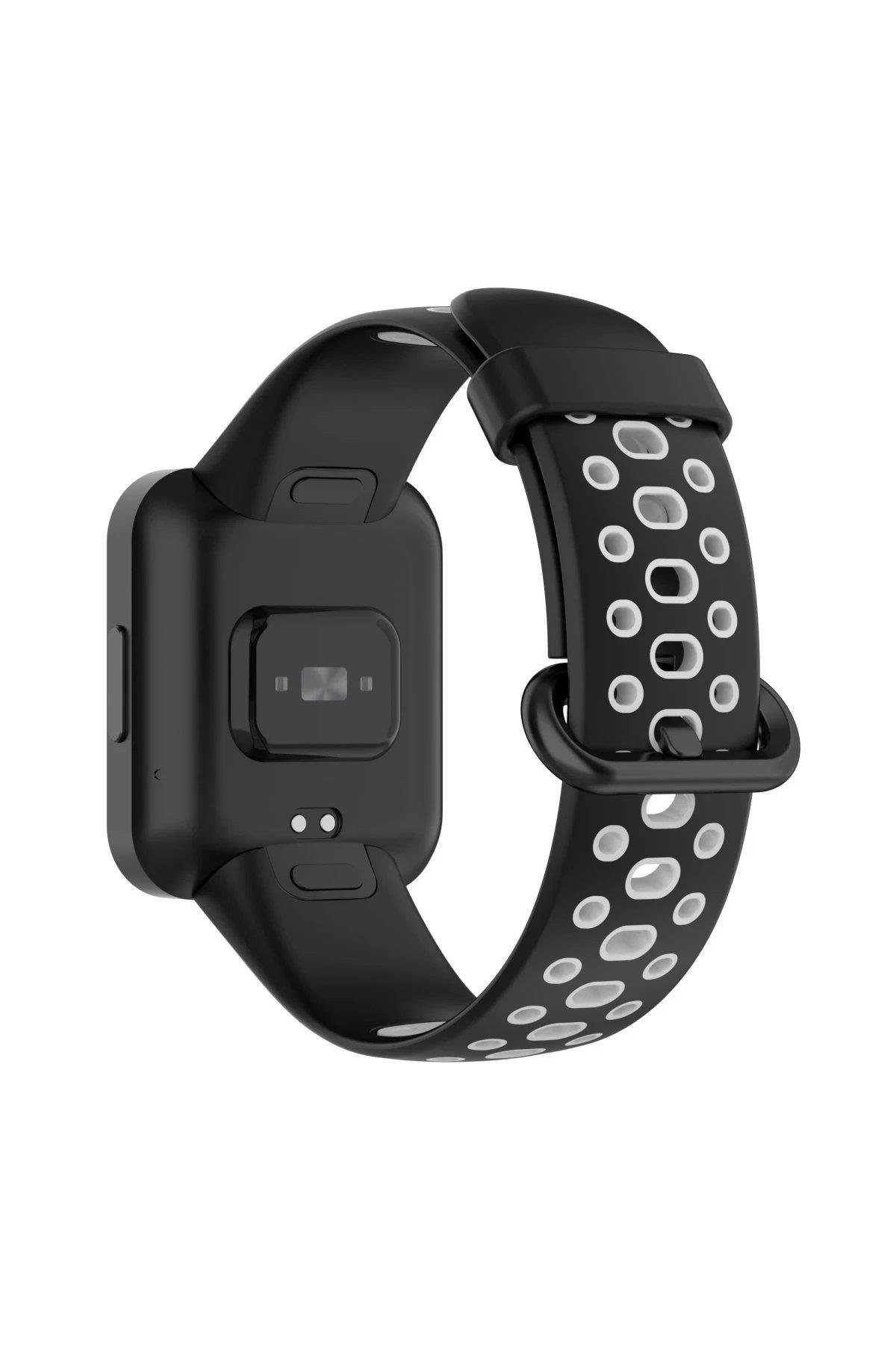 Newface Xiaomi Redmi Watch 2 Spor Delikli Kordon - Siyah-Gri