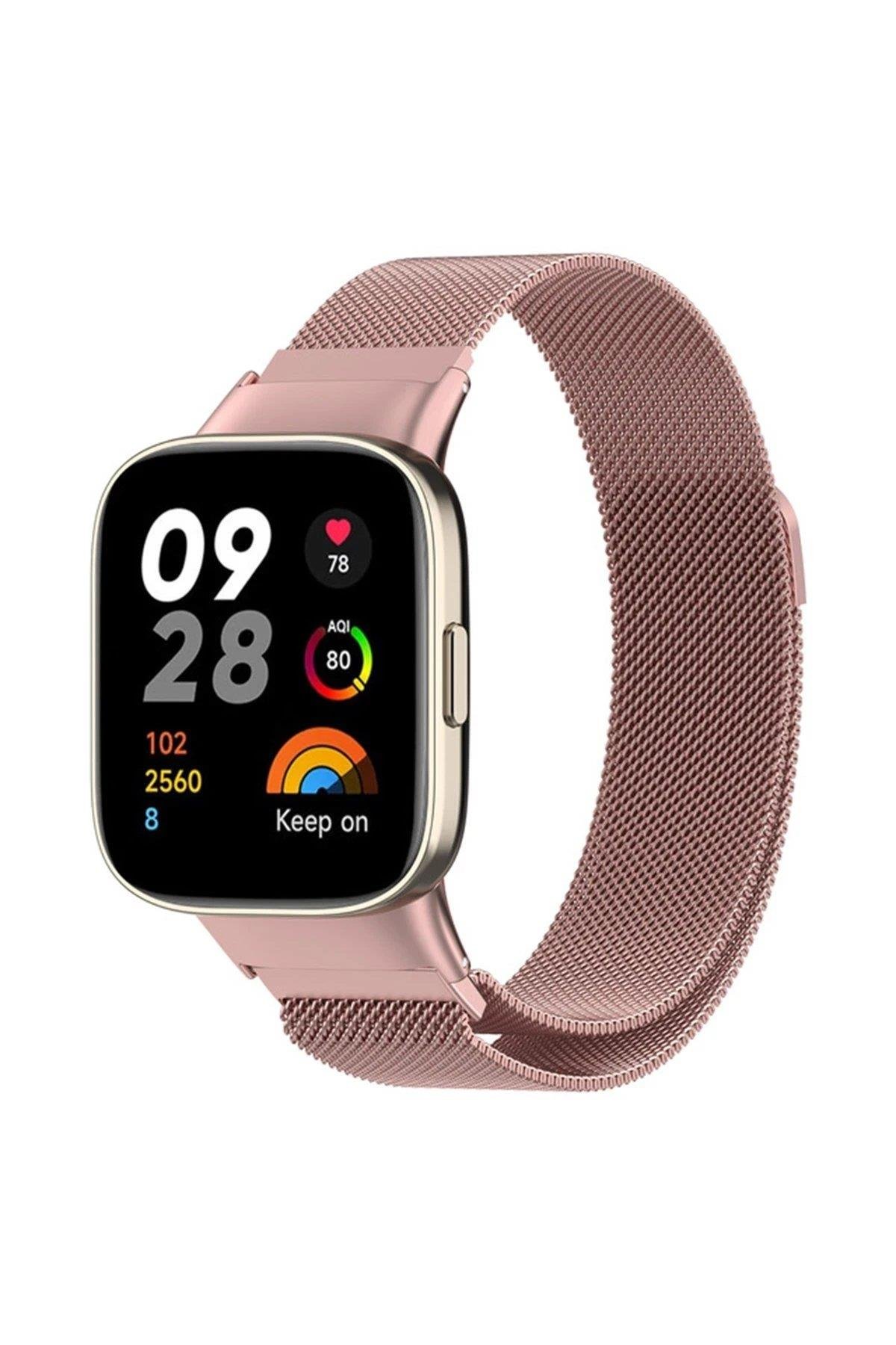 Newface Xiaomi Redmi Watch 3 Metal Mıknatıslı Kordon - Rose
