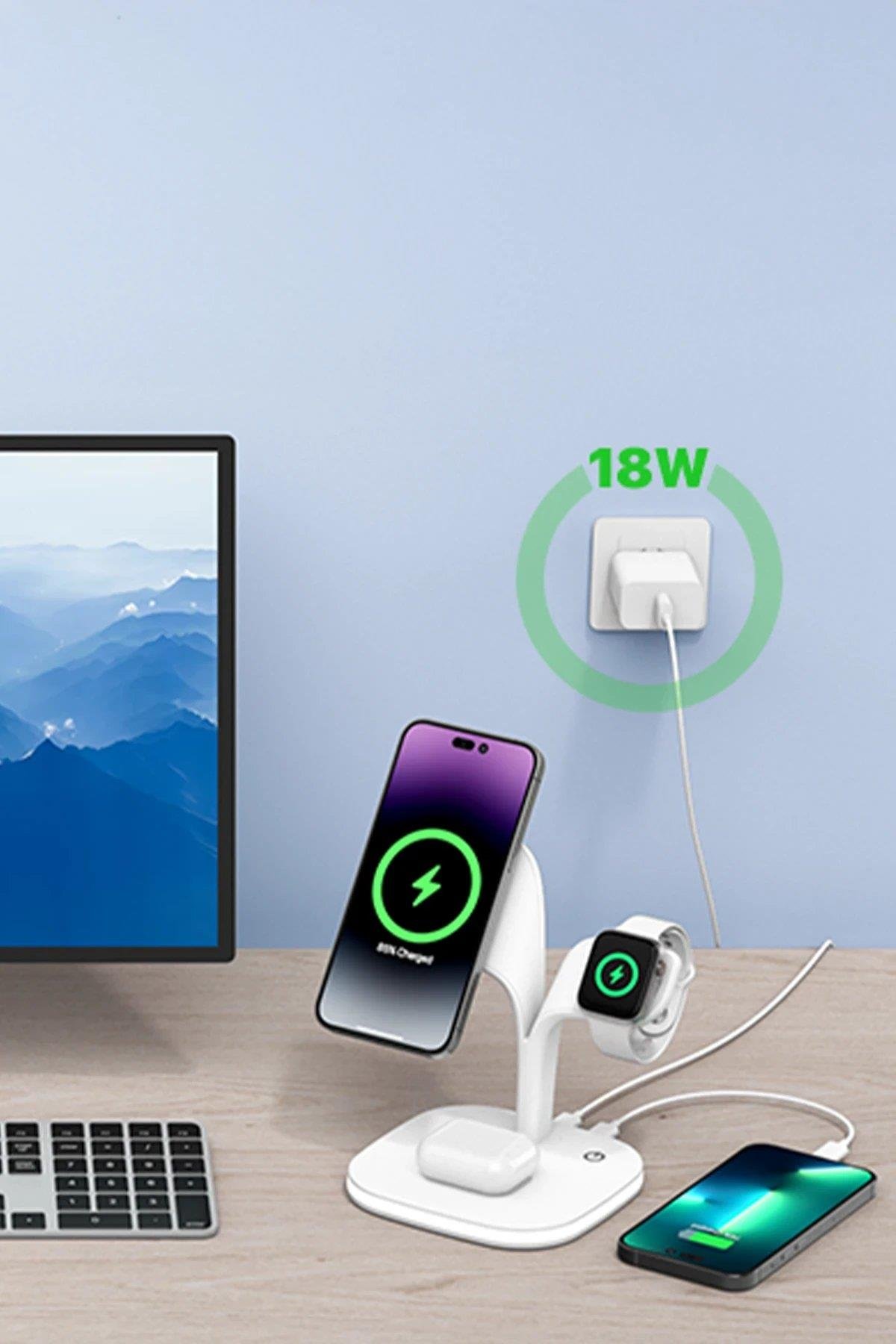 Newface YM-UD22 Kablosuz Şarj Masaüstü Set - Siyah