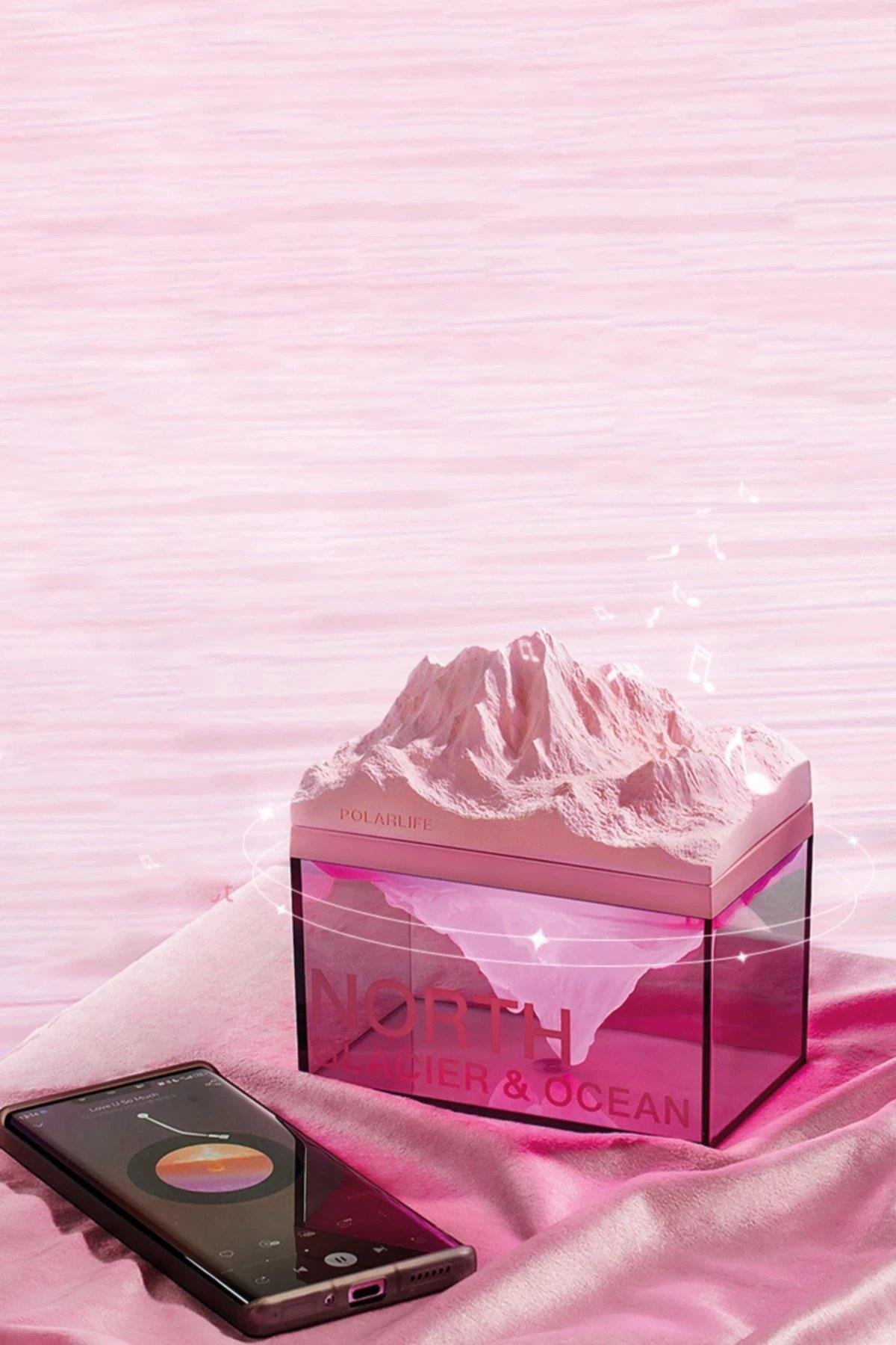 Newface Z4 Kuzey Okyanus Temalı Gece Lambası Özellikli BT Kablosuz Hoparlör - Pembe