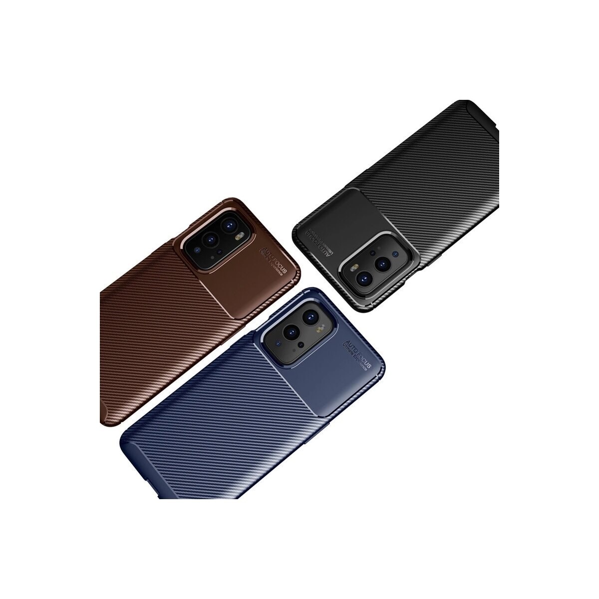One Plus 9 Pro Kılıf Auto Focus Karbon Kapak - Siyah