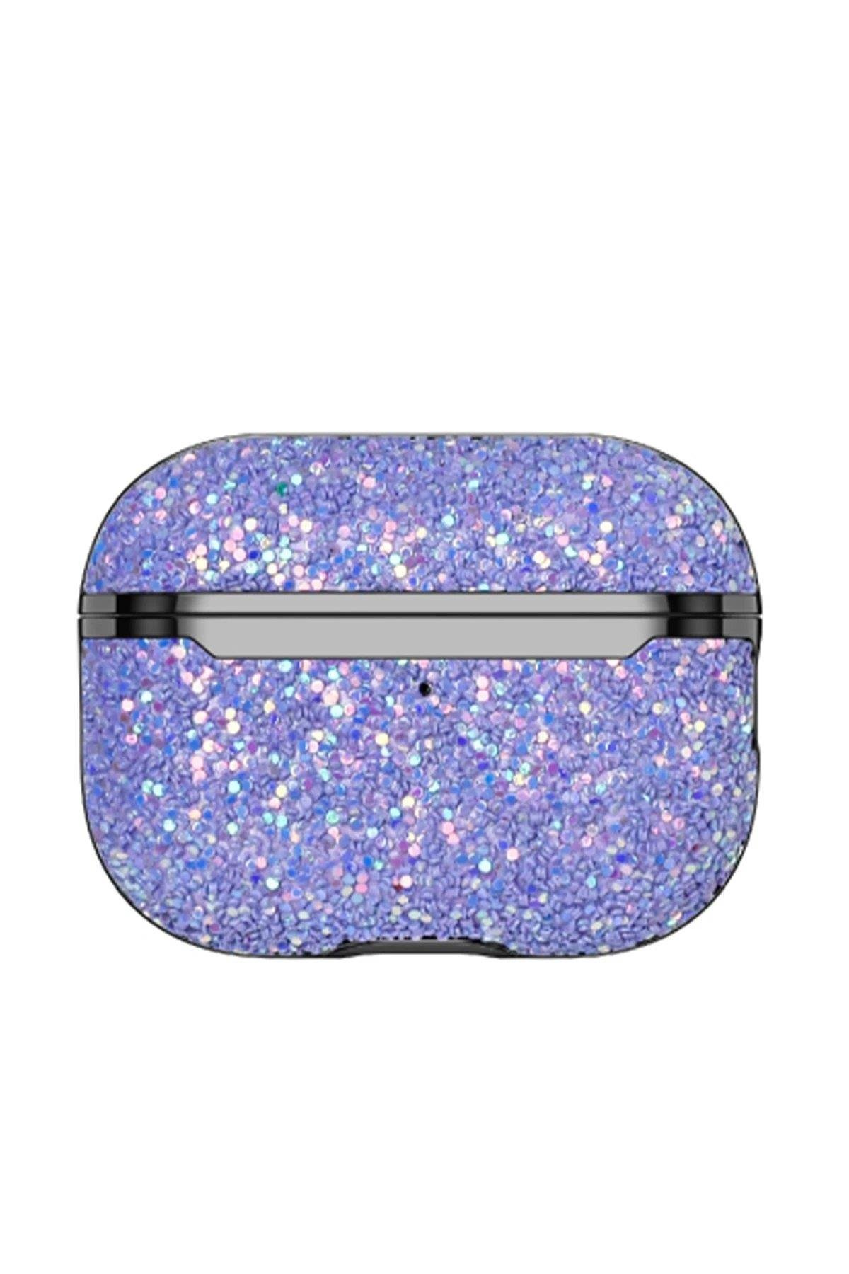 Onegif Airpods Pro 2 (2.nesil) Bright Simli Airpods Kapak - Derin Mor