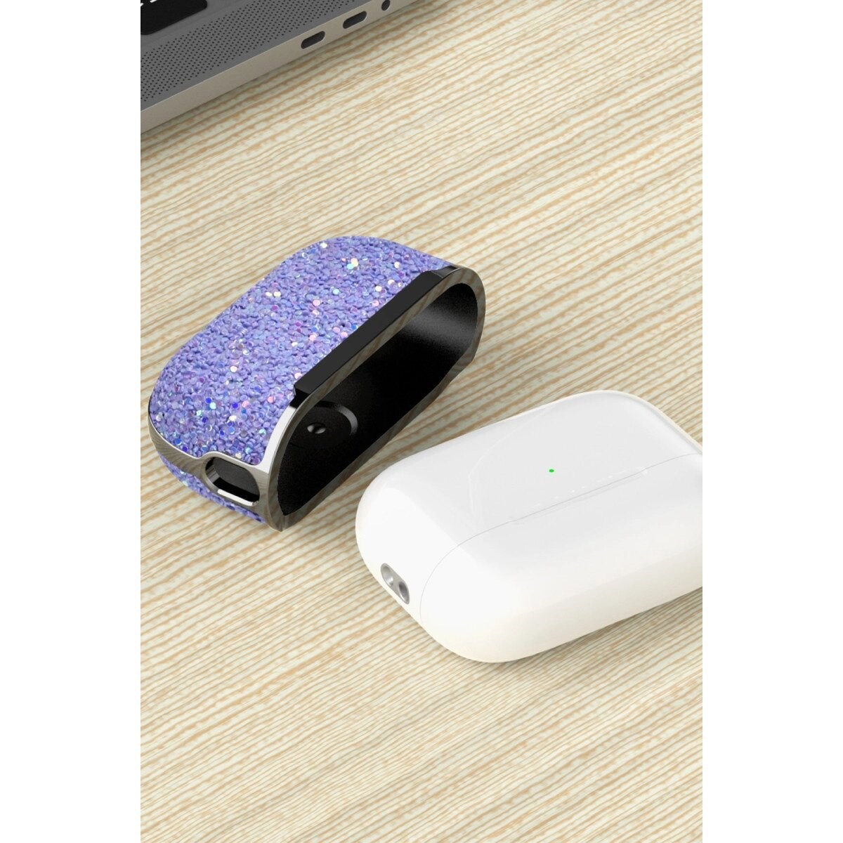 Onegif Apple Airpods Pro 2 (2.nesil) Bright Simli Airpods Kapak - Pembe