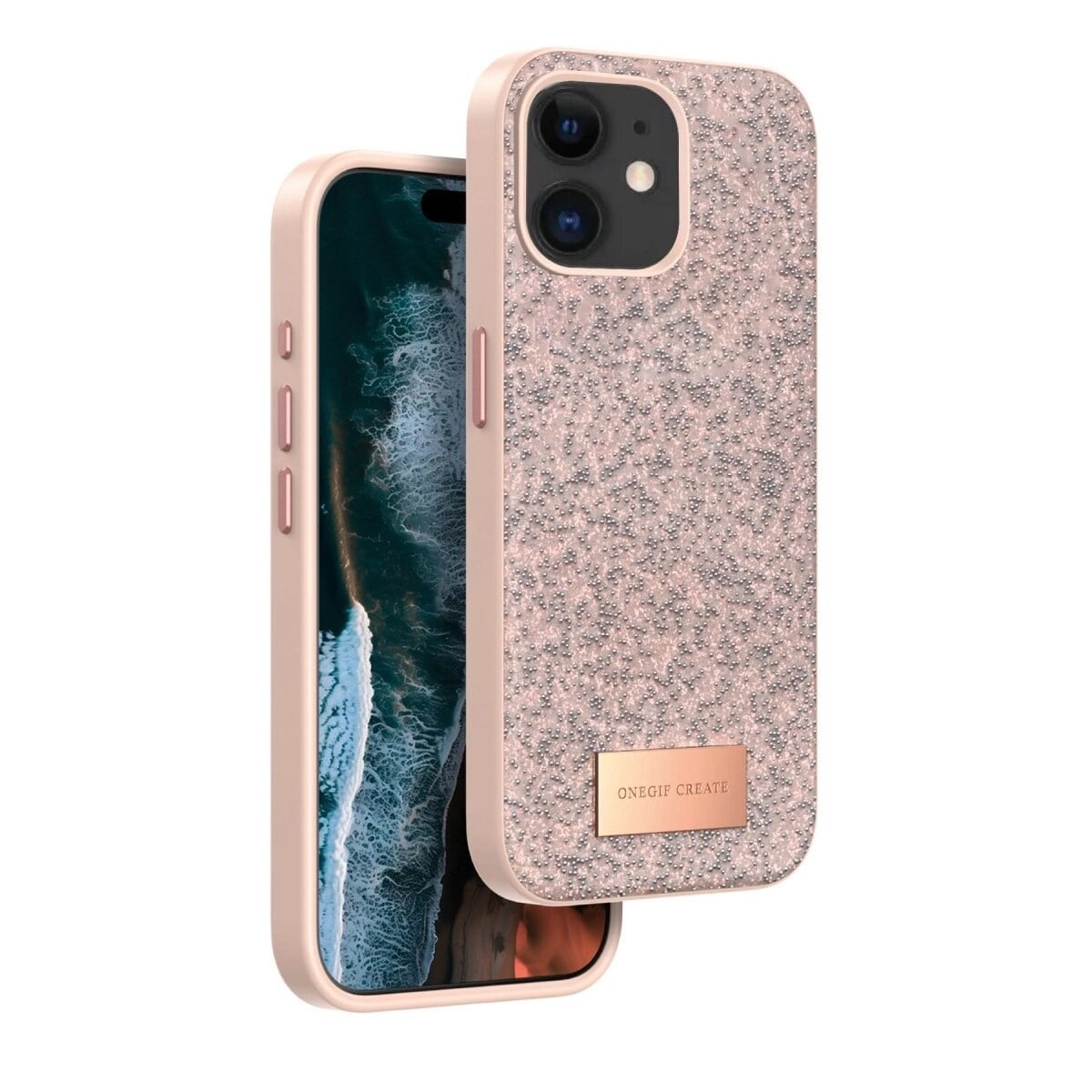 Onegif Apple İphone 11 Bright Simli Kapak - Pembe