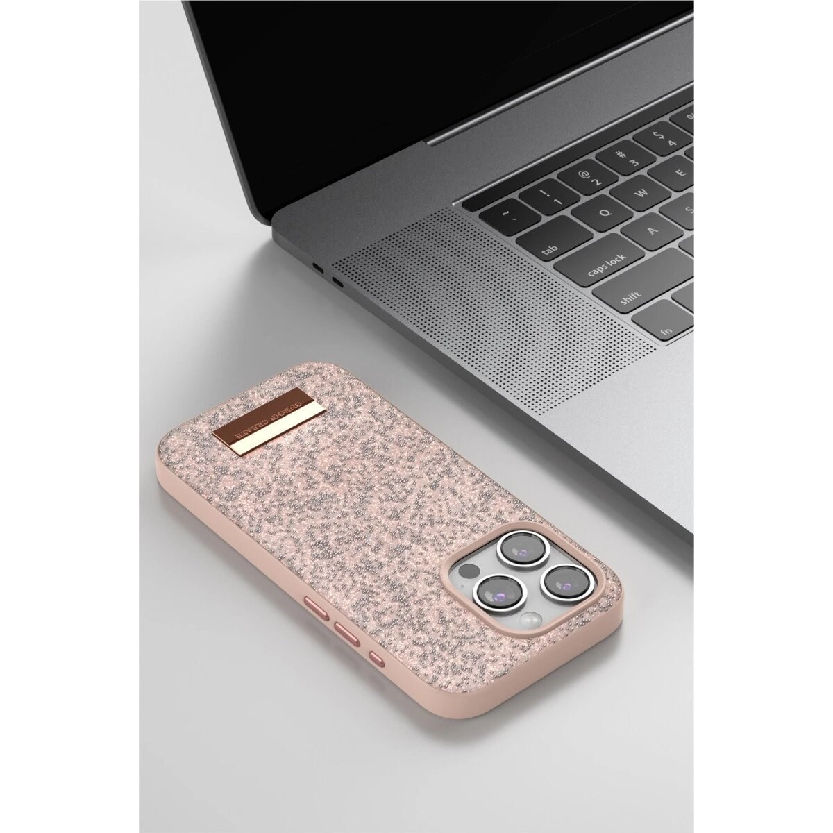Onegif Apple İphone 15 Bright Simli Kapak - Gold