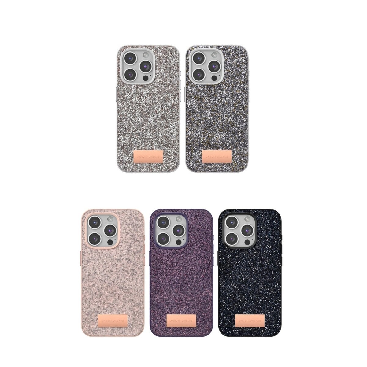Onegif Apple İphone 15 Pro Max Bright Simli Kapak - Pembe
