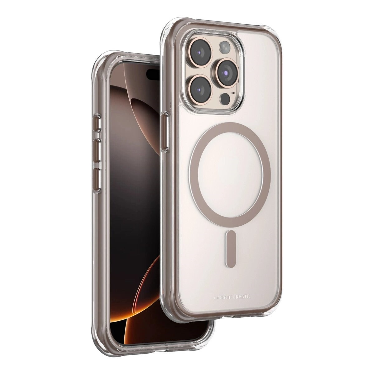 Onegif Apple İphone 15 Pro Max Hulk Magsafe Kapak - Çöl Titanyum
