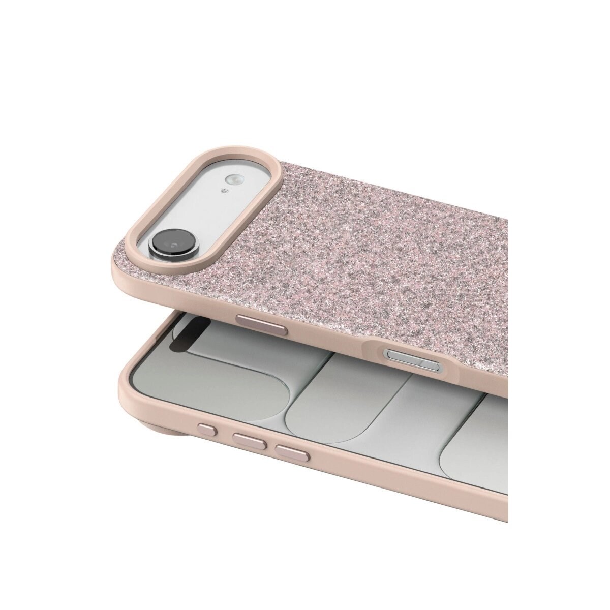 Onegif Apple İphone 17 Air Bright Simli Kapak - Pembe