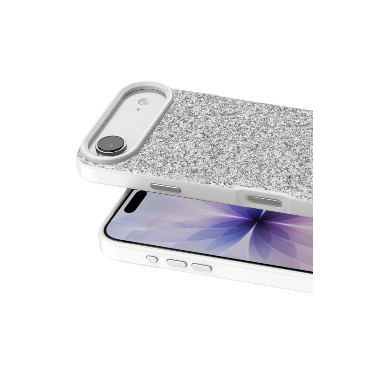 Onegif Apple İphone 17 Air Bright Simli Kapak - Beyaz