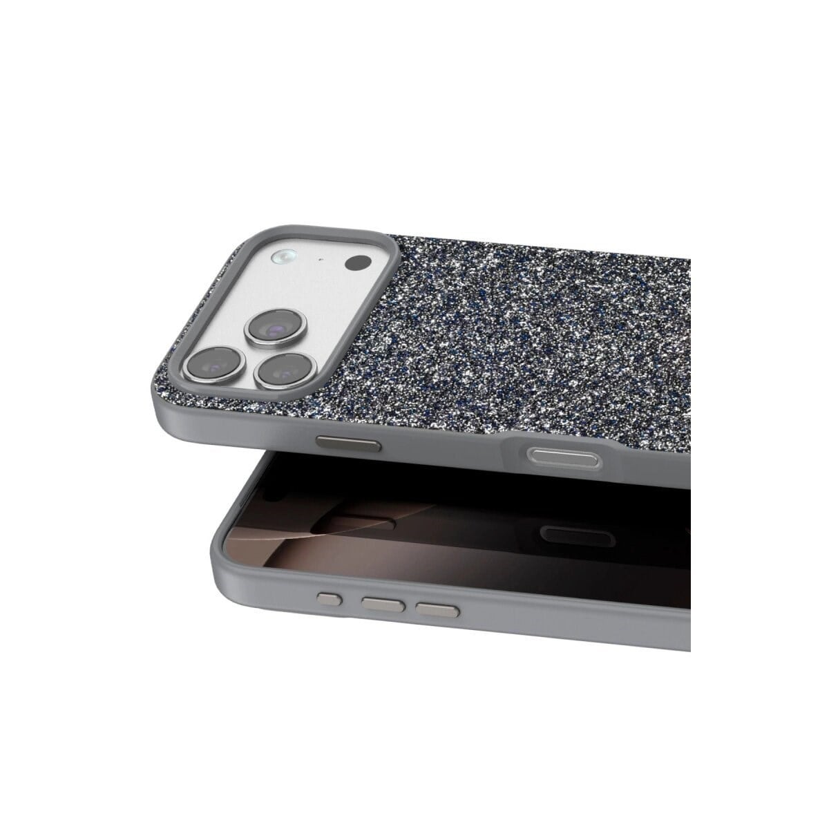 Onegif Apple İphone 17 Pro Bright Simli Kapak - Gümüş