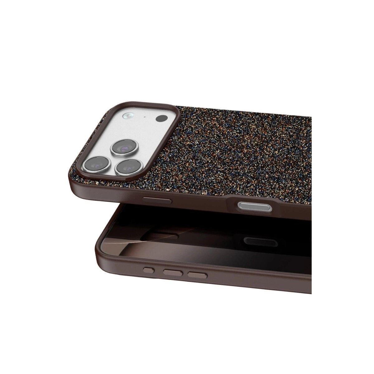 Onegif Apple İphone 17 Pro Bright Simli Kapak - Gold