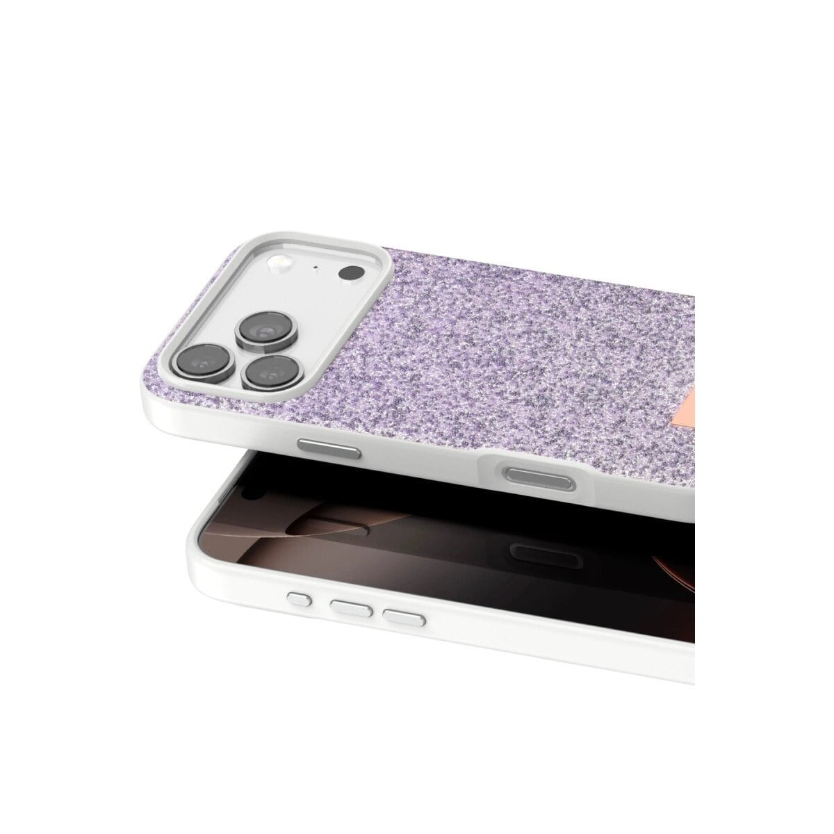 Onegif Apple İphone 17 Pro Bright Simli Kapak - Lila