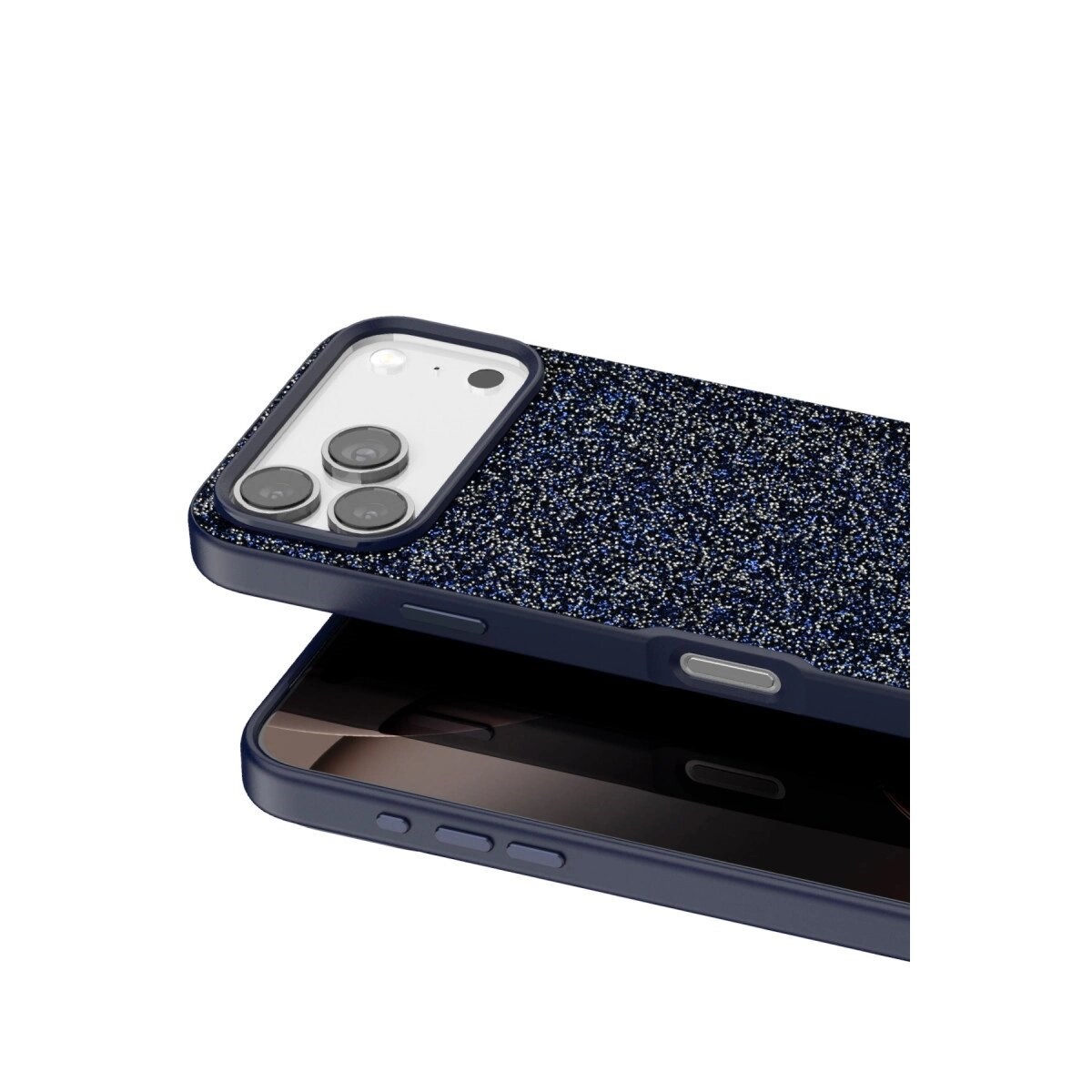 Onegif Apple İphone 17 Pro Max Bright Simli Kapak - Mavi