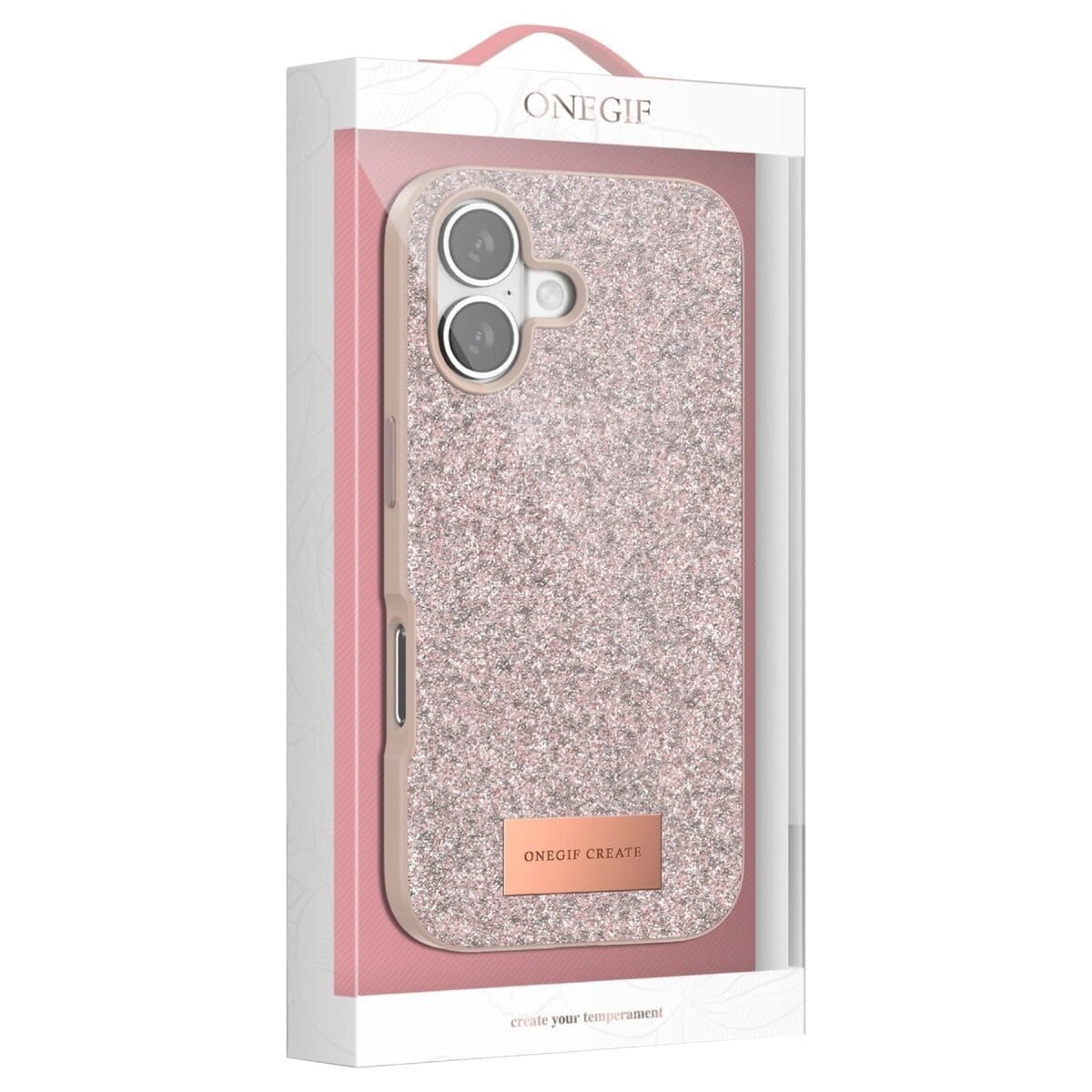 Onegif Apple İphone 17 Pro Max Bright Simli Kapak - Derin Mor