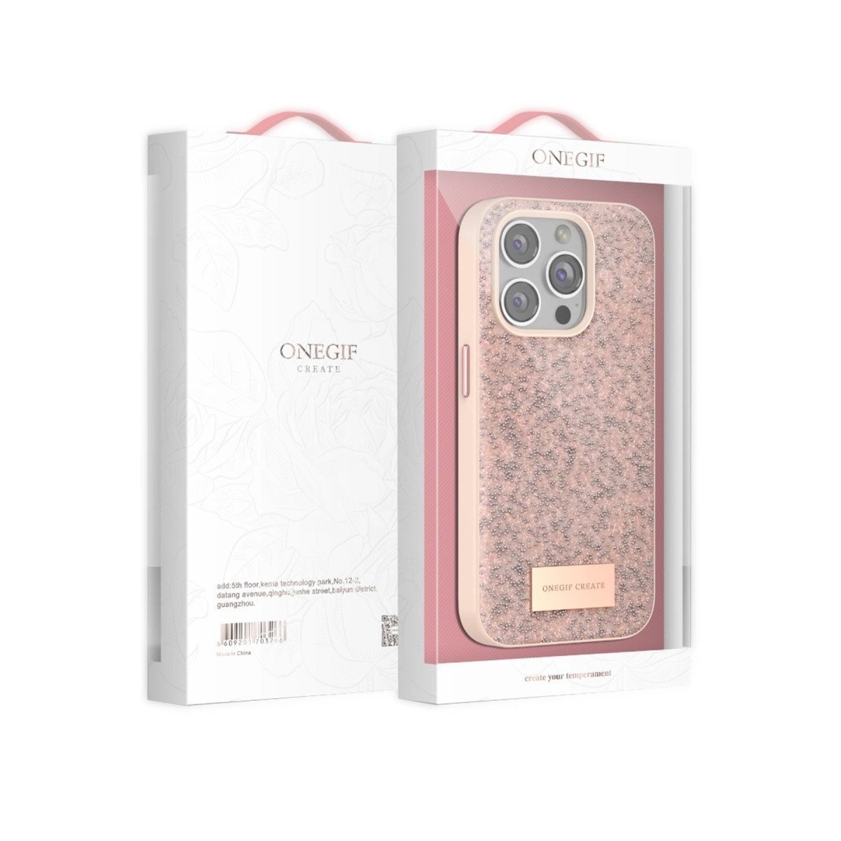 Onegif İphone 14 Pro Bright Simli Kapak - Derin Mor