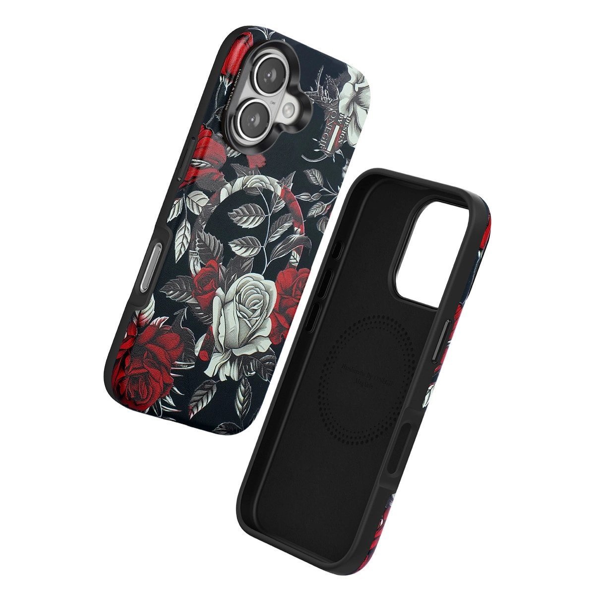 Onegif İphone 16 Flower Series Magsafe Kapak - Siyah