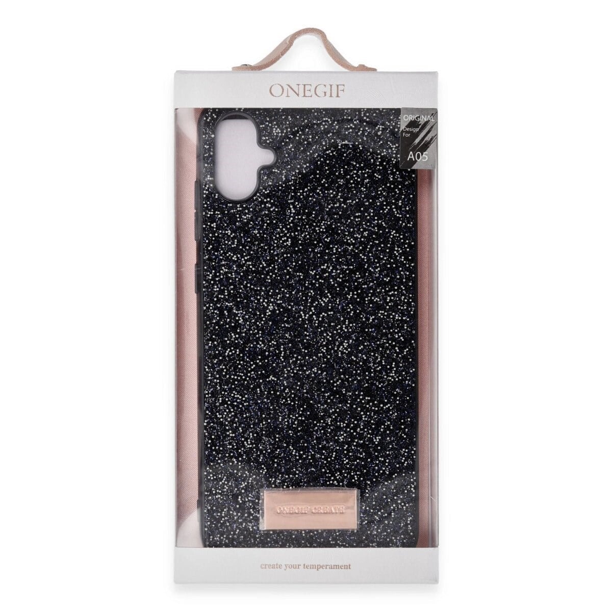 Onegif Samsung Galaxy A05 Bright Simli Kapak - Gold