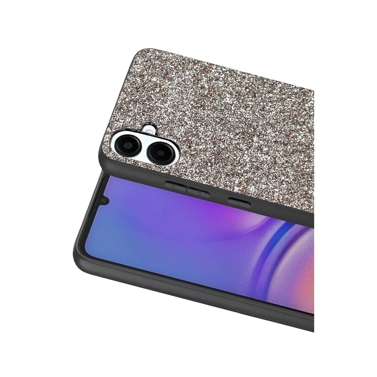 Onegif Samsung Galaxy A07 4g Bright Simli Kapak - Gümüş