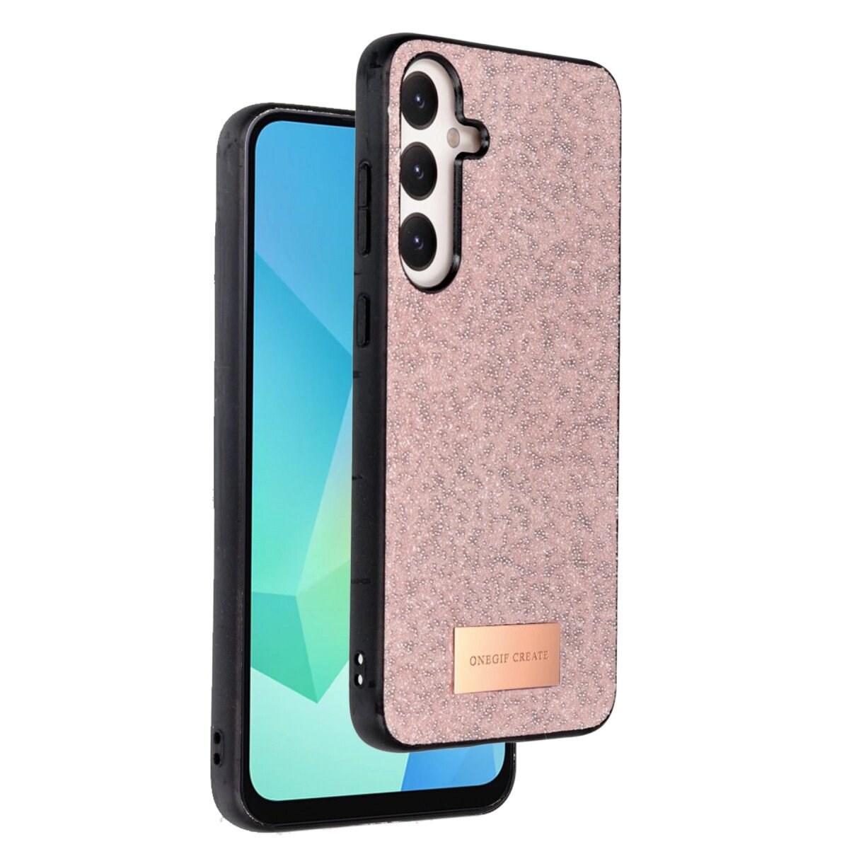 Onegif Samsung Galaxy A26 Bright Simli Kapak - Pembe