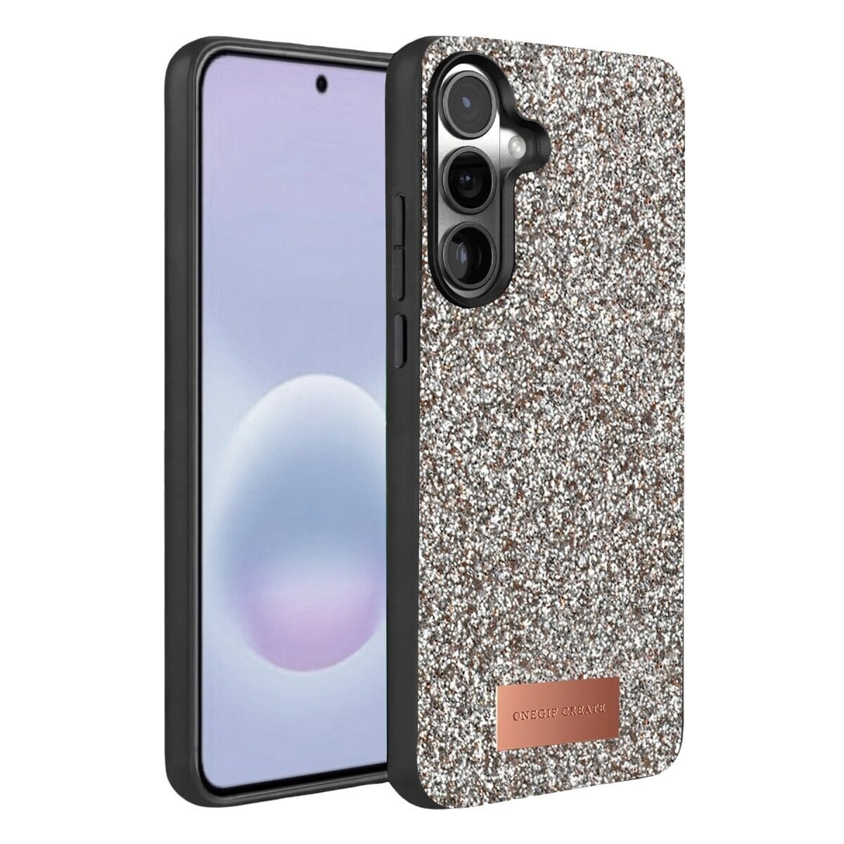 Onegif Samsung Galaxy A57 5g Bright Simli Kapak - Gümüş