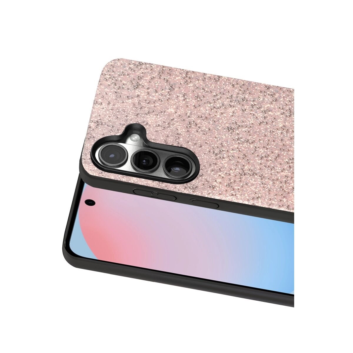 Onegif Samsung Galaxy S24 Fe Bright Simli Kapak - Pembe