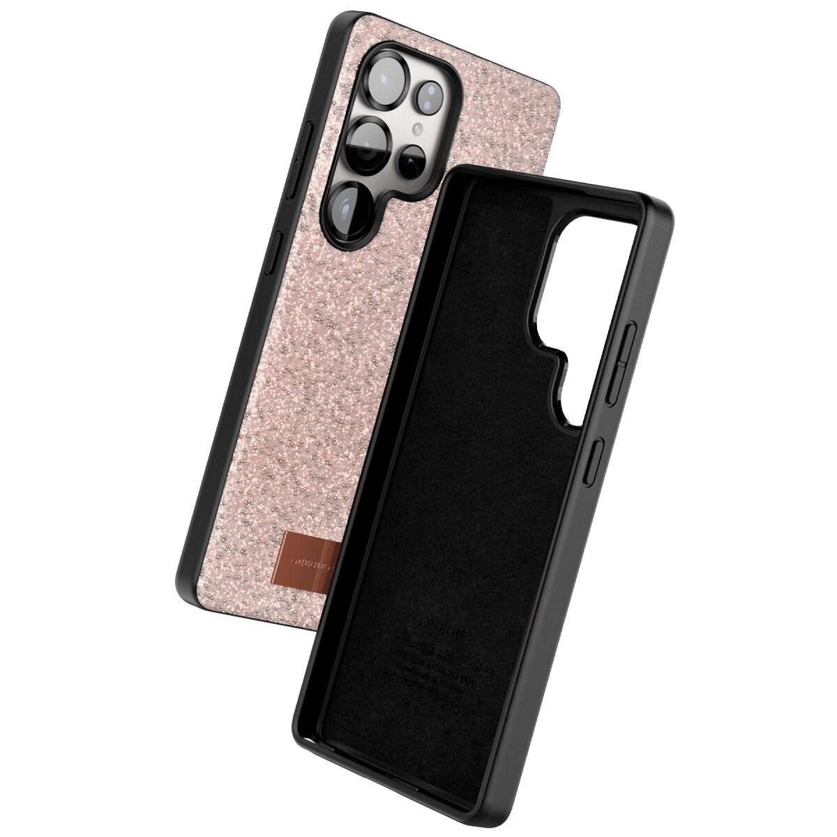 Onegif Samsung Galaxy S25 Ultra Bright Simli Kapak - Pembe