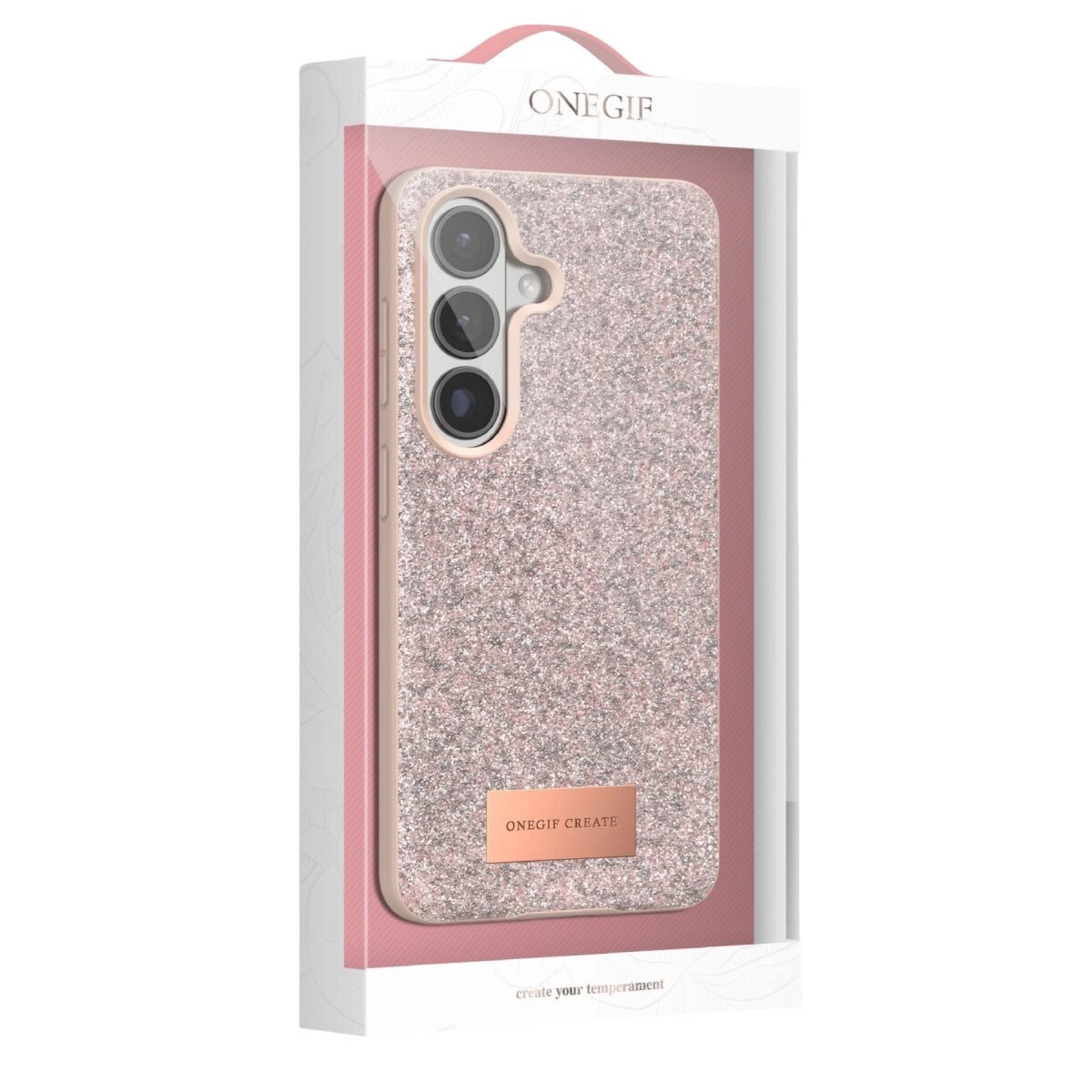 Onegif Samsung Galaxy S26 Bright Simli Kapak - Pembe