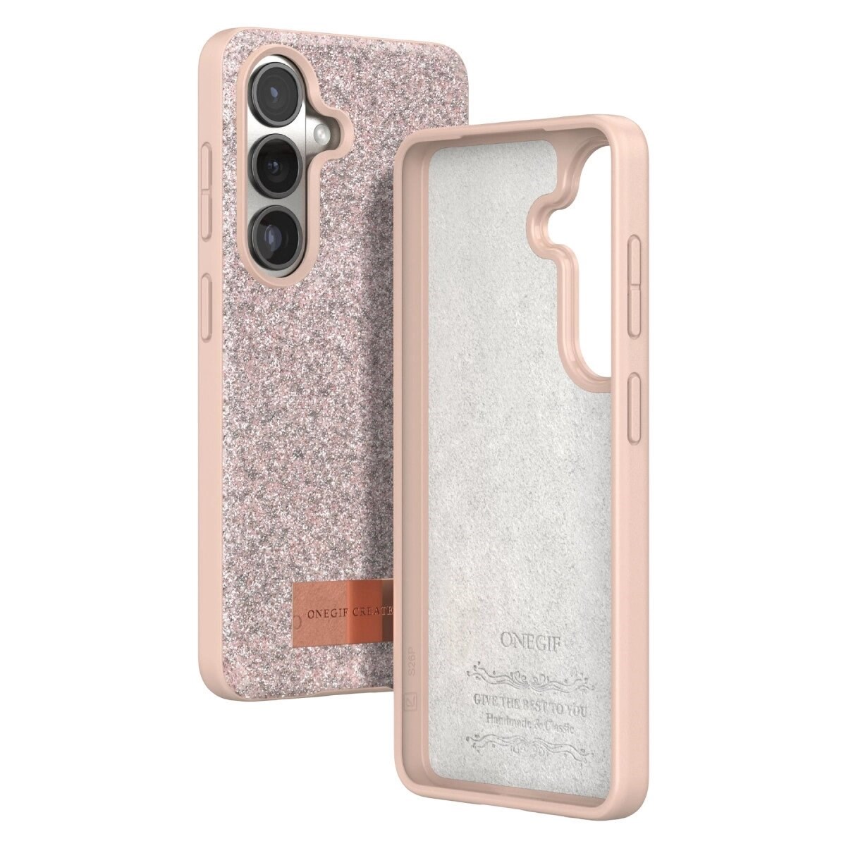 Onegif Samsung Galaxy S26 Bright Simli Kapak - Pembe