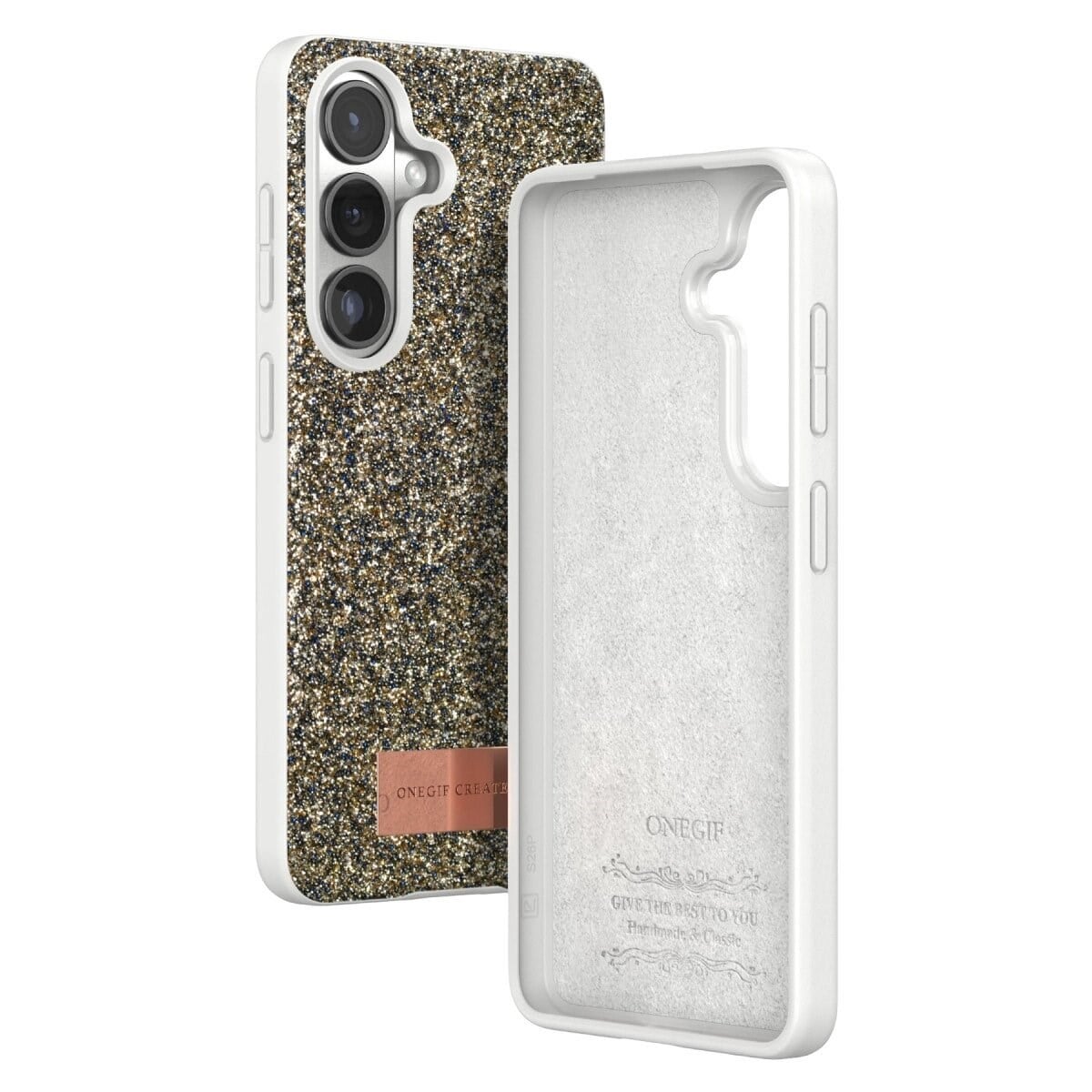 Onegif Samsung Galaxy S26 Plus Bright Simli Kapak - Gold