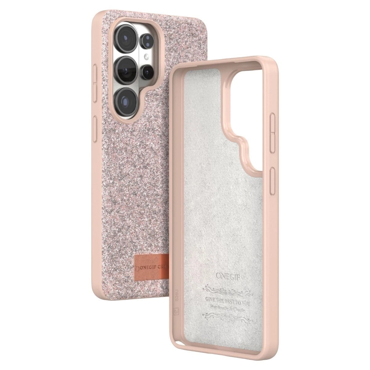 Onegif Samsung Galaxy S26 Ultra Bright Simli Kapak - Pembe