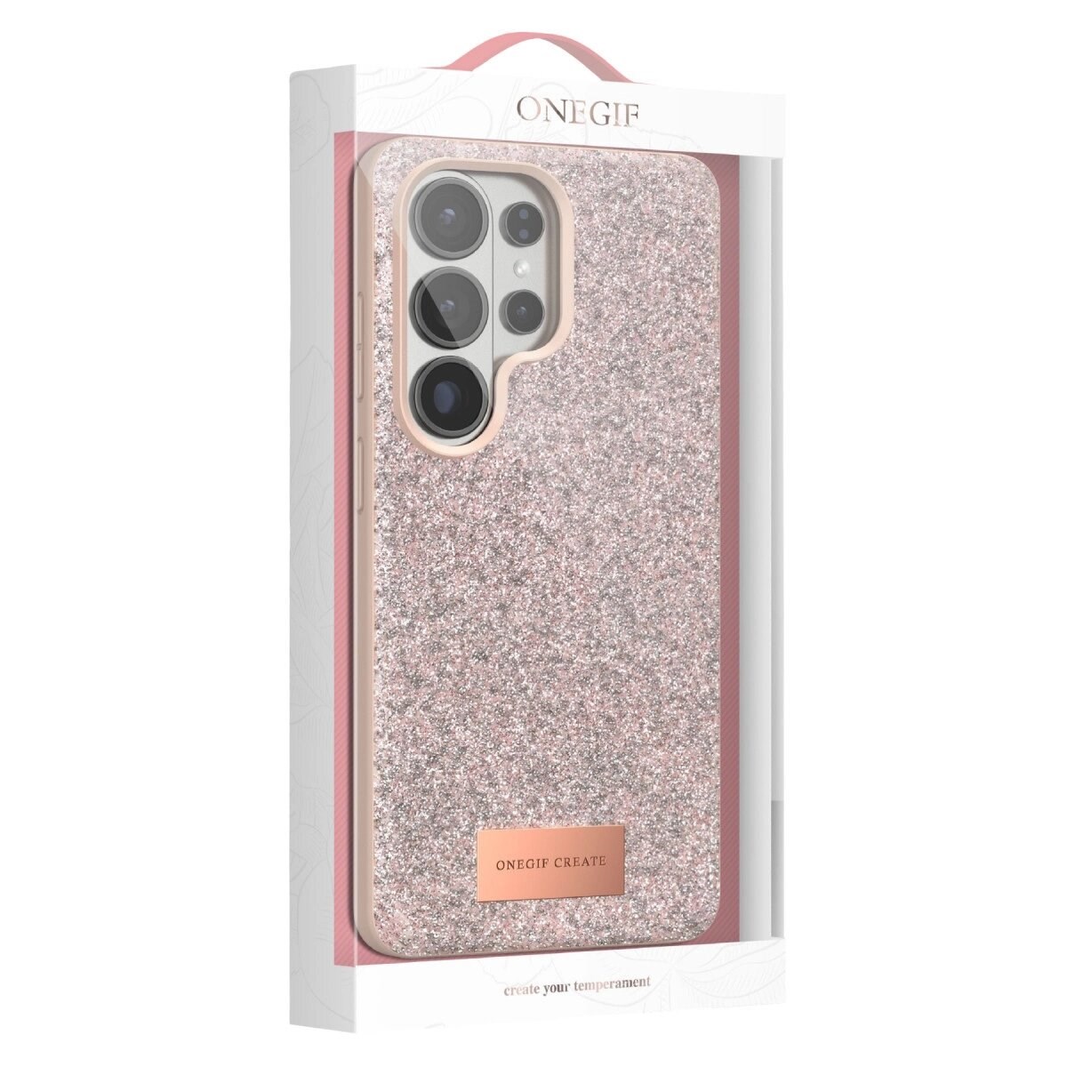 Onegif Samsung Galaxy S26 Ultra Bright Simli Kapak - Siyah