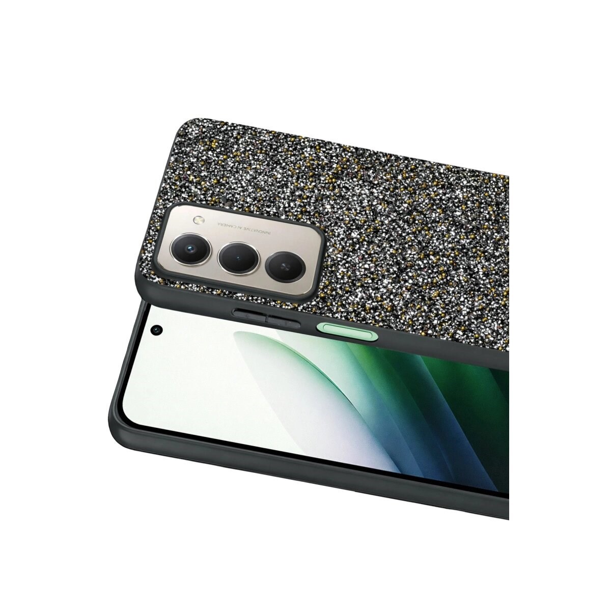 Onegif Xiaomi Redmi 15 4g Bright Simli Kapak - Gold