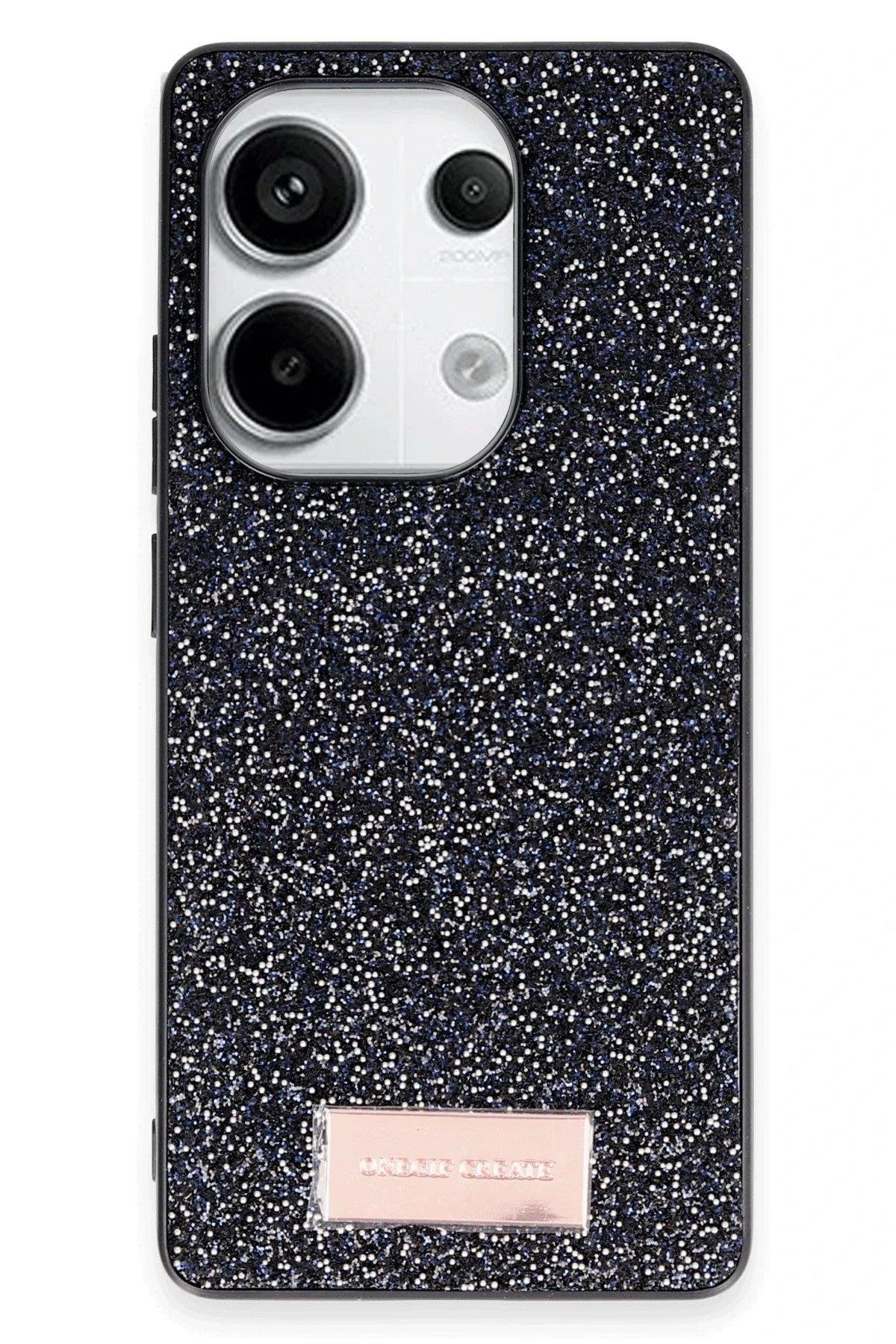 Onegif Xiaomi Redmi Note 13 Pro 4G Bright Simli Kapak - Siyah