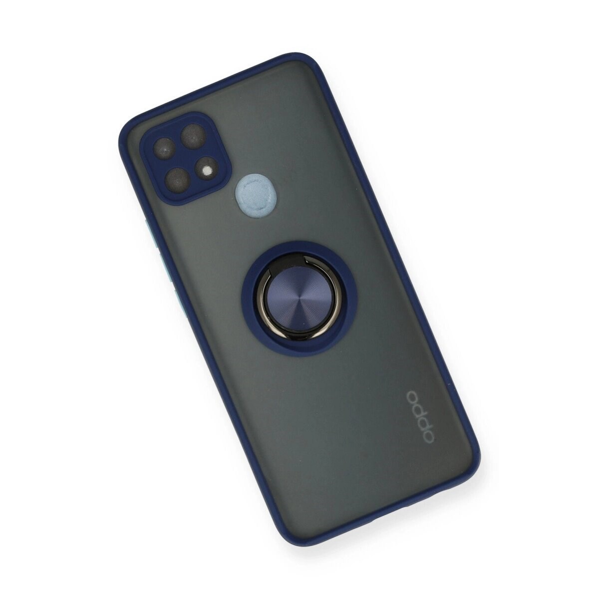 Oppo A15 Kılıf Montreal Yüzüklü Silikon Kapak - Lacivert