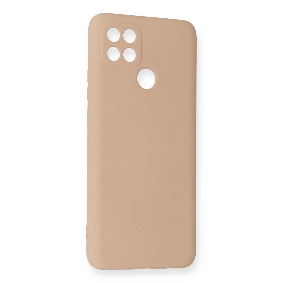 Oppo A15 Kılıf Nano İçi Kadife Silikon - Pudra