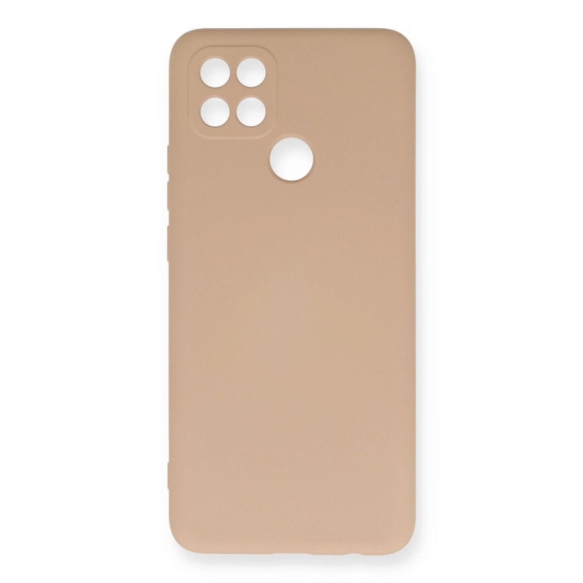 Oppo A15 Kılıf Nano İçi Kadife Silikon - Pudra