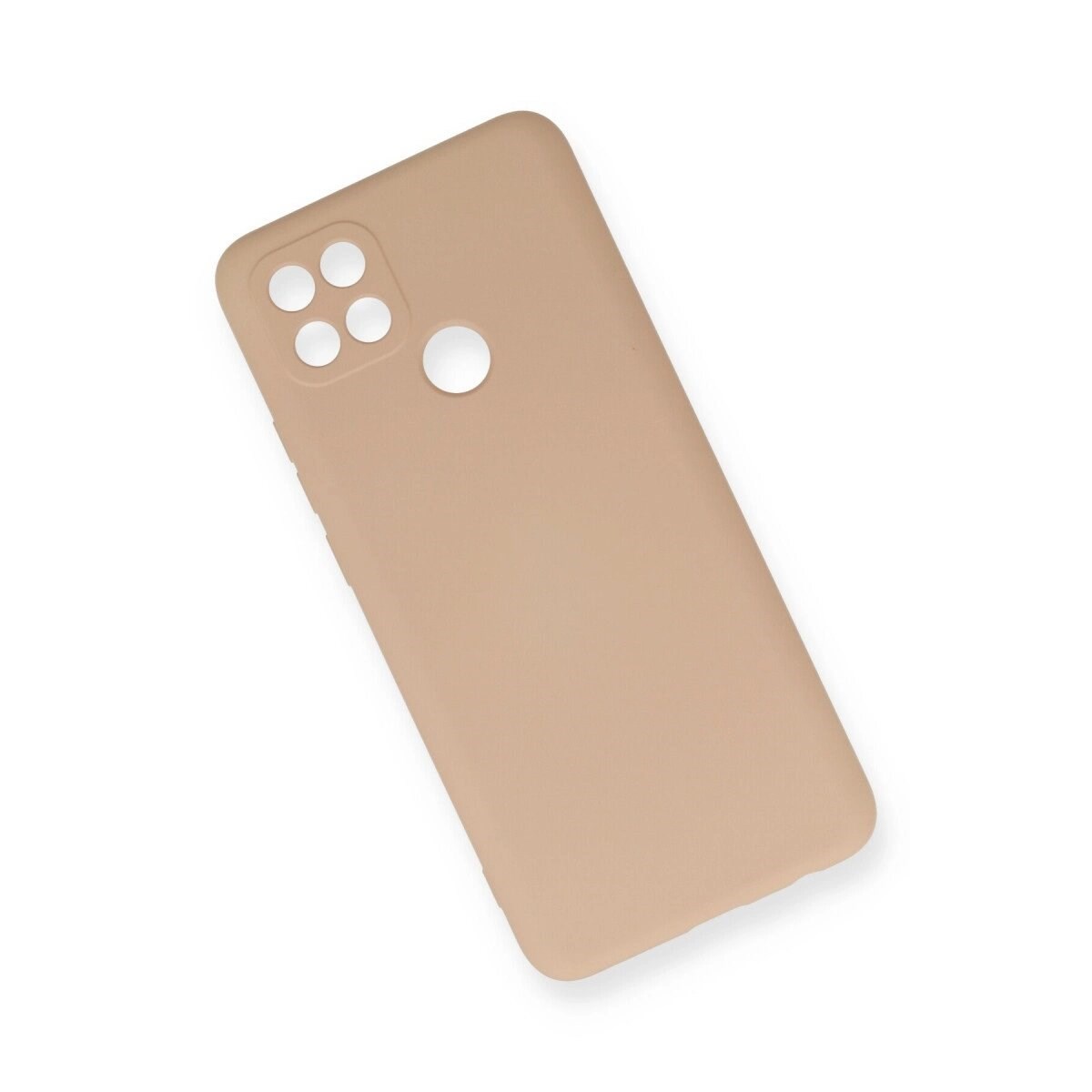 Oppo A15 Kılıf Nano İçi Kadife Silikon - Pudra
