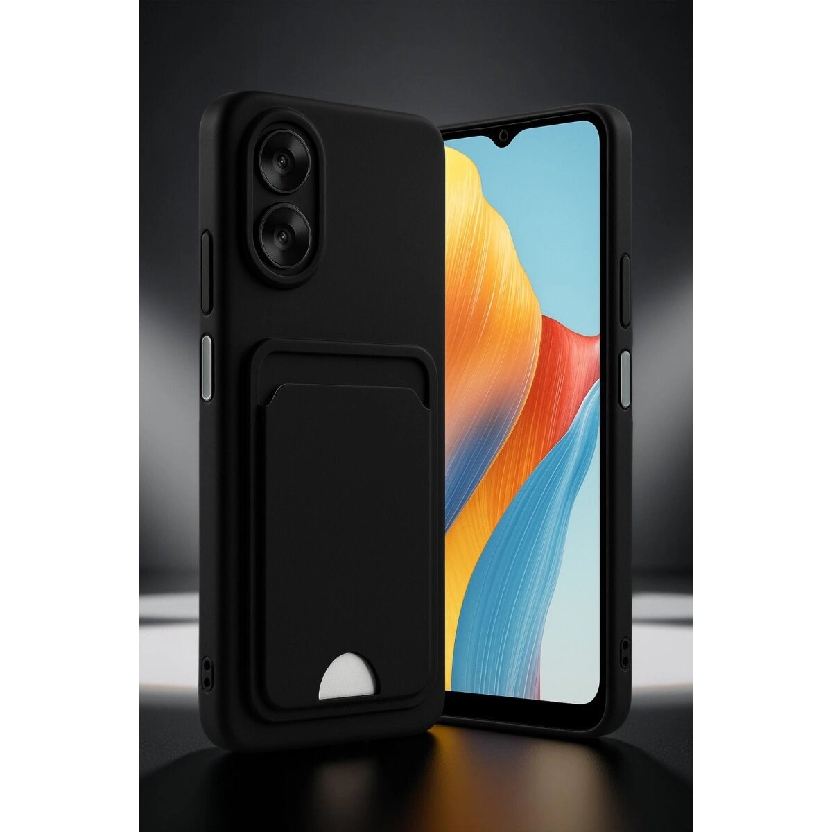 Oppo A38 Kılıf Kelvin Kartvizitli Silikon - Bordo