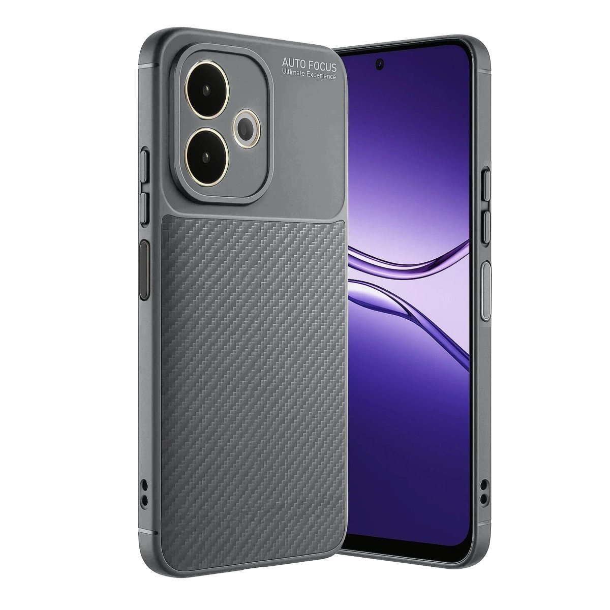 Oppo A5 Pro 4g Kılıf Auto Focus Karbon Kapak - Gri