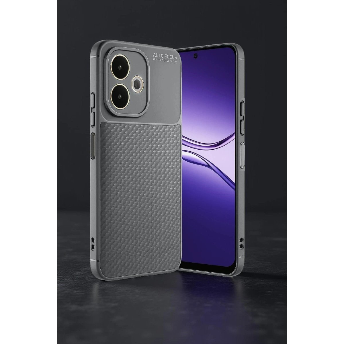 Oppo A5 Pro 4g Kılıf Auto Focus Karbon Kapak - Gri