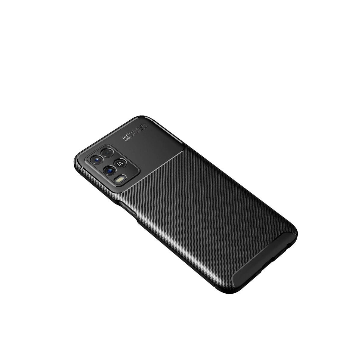 Oppo A54 4g Kılıf Auto Focus Karbon Kapak - Siyah