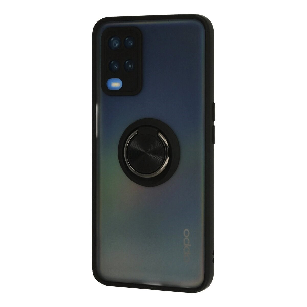 Oppo A54 4g Kılıf Montreal Yüzüklü Silikon Kapak - Siyah