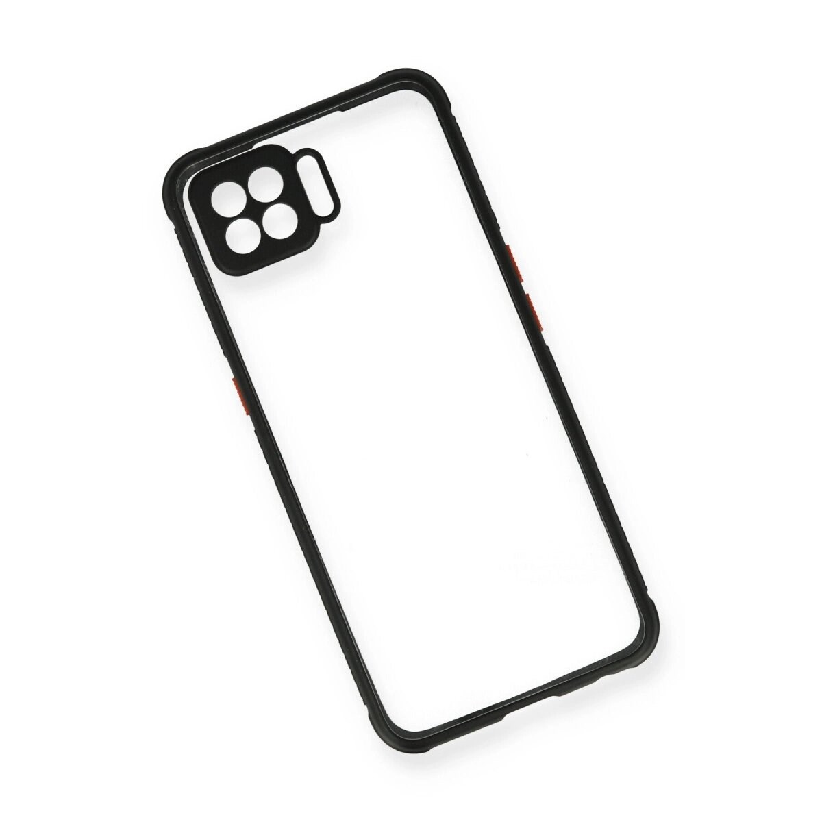 Oppo A73 Kılıf Miami Şeffaf Silikon - Siyah