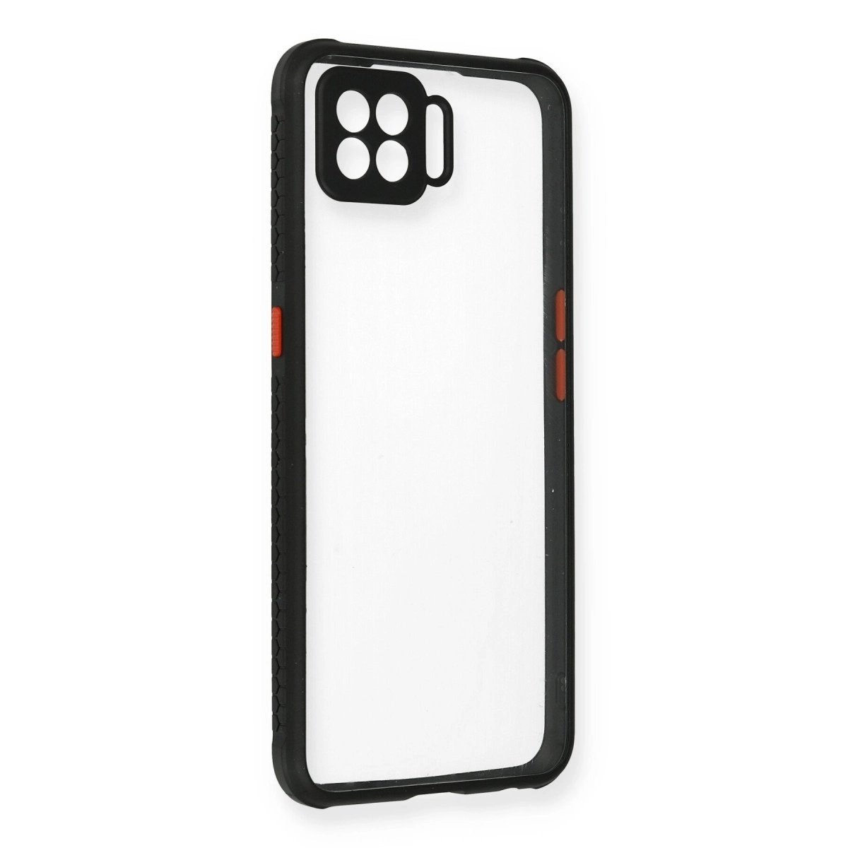 Oppo A73 Kılıf Miami Şeffaf Silikon - Siyah