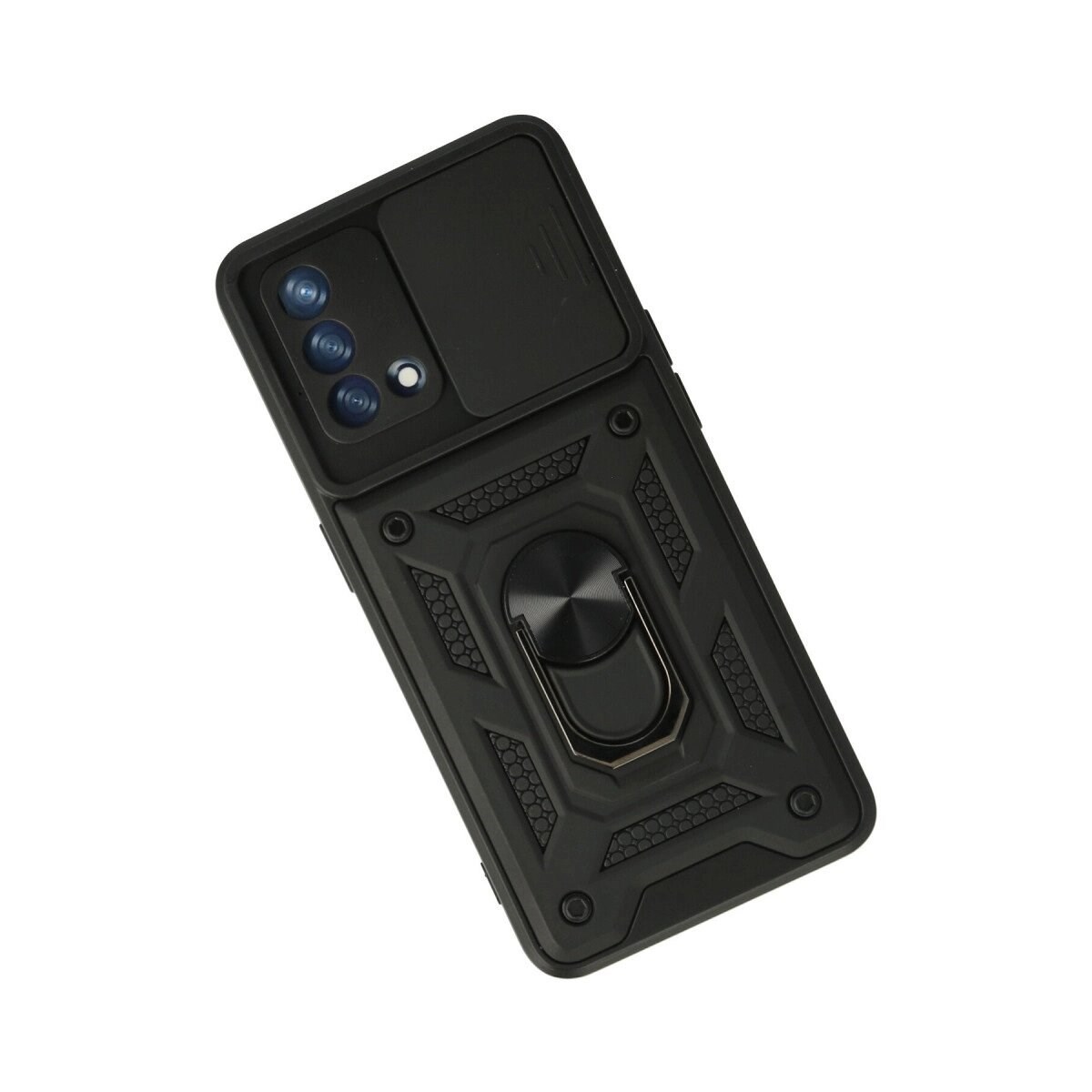 Oppo A74 4g Kılıf Pars Lens Yüzüklü Silikon - Siyah